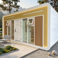 Maison Capsule Moderne Apple, Cabane Préfabriquée de Luxe, Villa Mobile Intelligente avec Salle de Bain Indépendante et Balcon