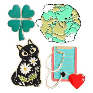 Pins de revers en émail dur personnalisés en gros, en métal souple, motifs chat, éléphant, amour, dessin animé, couleur or rose - Product Image 6