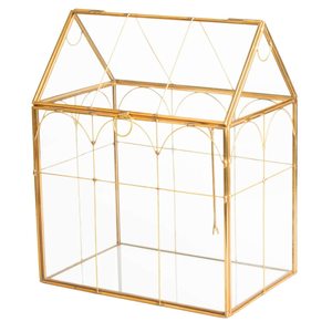 Geometrisches Haus-Terrarium aus Metall und Glas für Sukkulenten - Product Image 4