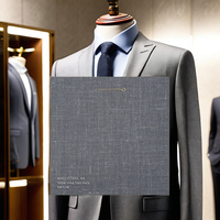 Tissu de costume en laine mérinos biologique en gros, 78% laine, 14% lin, 5% soie, 3% fil teint pour costumes sur mesure