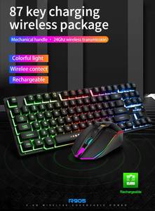 Ratón y teclado inalámbricos profesionales de alta calidad de 2,4 Ghz, interruptores de sensación mecánica, Mini teclados portátiles Multimedia de 87 teclas - Product Image 3