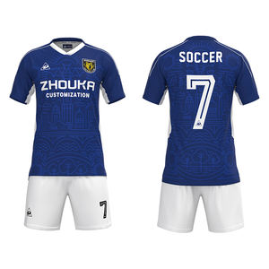 Ensemble d'uniformes de football élastiques d'été pour adultes et enfants Maillot de football respirant à séchage rapide pour les sports de plein air et l'entraînement. - Product Image 1