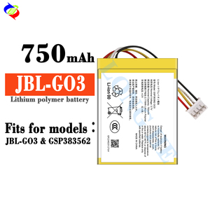 แบตเตอรี่ลำโพง 750mAh สำหรับ <span class=keywords><strong>JBL</strong></span>-<span class=keywords><strong>GO3</strong></span> CSP383562 แบตเตอรี่ลิเธียมไอออนแบบชาร์จได้ ขายส่ง - Product Image 2