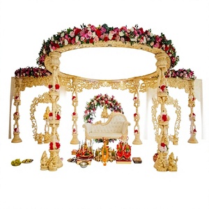 Mandap de Madera para Ceremonia de Boda de Diseño, Decoración de Mandap de Madera para Boda Raj Mahal, Mandap de Madera Tradicional Maharani - Product Image 1