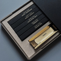 Boîte cadeau rectangulaire en carton rigide, écologique, de luxe, sur mesure, petite série, avec logo en feuille d'or embossée, pour encens et cosmétiques