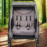 TC-2024T Poussette double légère 3 en 1 pour enfants, pliable facilement, avec cadre en aluminium et capote