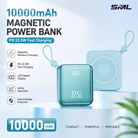 Power Bank Magnetik Nirkabel Baru 10000mAh PD22.5W Pengisian Cepat Mini Charger Perjalanan Layar LED Digital Baterai Li Polymer
