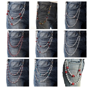 Bola de discoteca de 10mm con cuentas en capas colgante bolsa Jeans bolsillo cinturón cadenas Hip Hop diamantes de imitación cuentas cartera cadena para hombres mujer regalo - Product Image 4