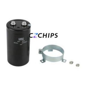 ตัวเก็บประจุแบบอิเล็กโทรไลต์อะลูมิเนียม ERWV451LGC332MDB5U แบบขั้วต่อสกรู, ขนาด D63.5xL115 มม. 3300uF 20% 450V 11A-120Hz - Product Image 1