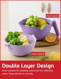 Nouveau produit : Panier égouttoir en plastique multifonctionnel pour cuisine domestique, passoire de rangement pour évier et plateau à fruits - Product Image 3