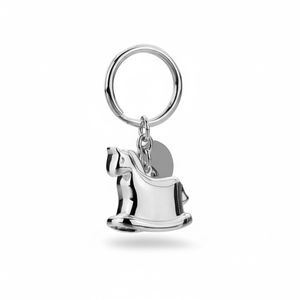 Portachiavi Promozionale con Campanello a Cavallo a Dondolo, Design Unico con Moschettone per Personalizzazione - Product Image 2