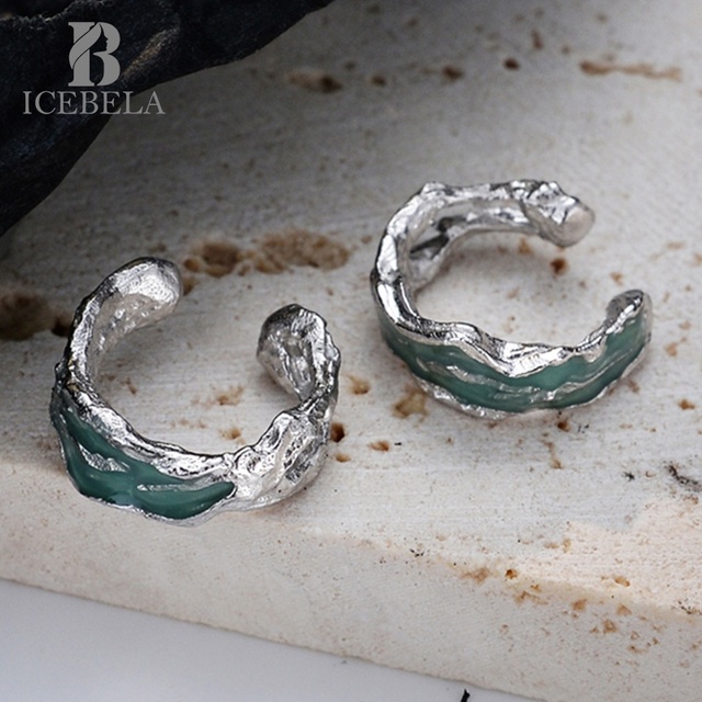 ICEBELA Jewelry 2026 Unisex Personality Design Clip Earrings 925 Sterling Silver Single Piece Rhodium Plated Ear Cuff Colors
