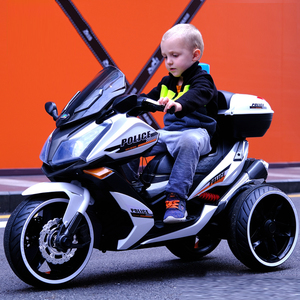 儿童电动摩托车三轮车男孩女孩婴儿大型充电玩具警车 - Product Image 5