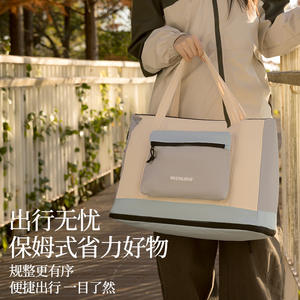 Bolsa de Viaje Plegable Beilian, Gran Capacidad, Expandible, Resistente, Diseño Color Block, Unisex, para Viajes de Ocio, Primavera 2026 - Product Image 4