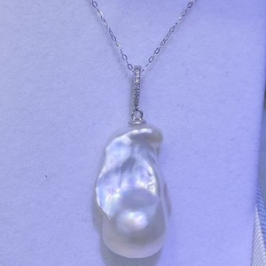 Collier pendentif en perles baroques pour femmes, 13-19mm, argent pur avec un design délicat de gouttelettes d'eau - Product Image 2