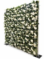 Mur de fleurs artificielles de luxe en soie, roses et hortensias, 2,4 m (8x8 pieds), pour événements, toile de fond photo, mariage