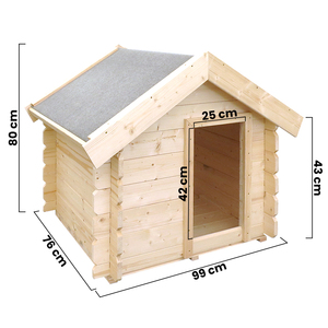Outdoor Wooden <strong>Dog</strong> <strong>Kennel</strong> - <strong>Small</strong> Breed <strong>Dog</strong> House, Waterproof Roof, 76 x 99 x H80 cm, Size S - TIMBELA M401-1 - Product Image 5