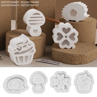 Moule en silicone Early Riser pour résine, plâtre, ciment, lampe décorative et artisanat DIY, motifs creux hérisson, champignon, gâteau, trèfle à quatre feuilles