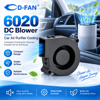 Ventilateurs silencieux en plastique 60mm 6020, 60x60x20mm, 24v 12v, mini souffleur centrifuge DC pour purificateur d'air de voiture