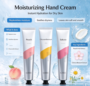 Ensemble de crème pour les mains parfumée 3 en 1, pêche, chrysanthème, cerisier, hydratante, apaisante, éclaircissante, soin des mains pour adultes - Product Image 5