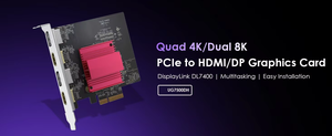 Debut global <span class=keywords><strong>DisplayLink</strong></span> PCIe A <span class=keywords><strong>Adaptador</strong></span> de pantalla DP HDMI <span class=keywords><strong>Adaptador</strong></span> de pantalla cuádruple DL7400 4K 60Hz <span class=keywords><strong>Adaptador</strong></span> de pantalla - Product Image 4