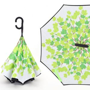 Paraguas de Lluvia de Doble Capa Estilo Ejecutivo, Resistente al Viento, con Mango en Forma de C, Diseño Invertido para Uso con Manos Libres, Control Manual - Product Image 3