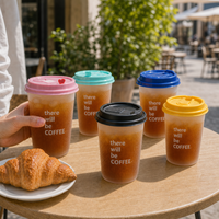 Gobelets en plastique PP imprimés avec logo personnalisé, avec couvercles, 12oz, 16oz, 24oz, gobelets jetables pour thé au lait Boba, café, vente en gros, MOQ 1000 pièces