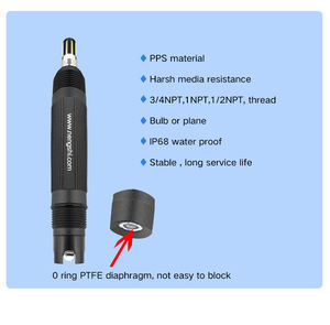 Traitement des eaux usées PTFE ph capteur électrode PPS sonde en plastique capteur de ph hautement alcalinité ou acide - Product Image 6