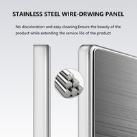 UK 13A Interrupteur électrique mural en acier inoxydable Prise USB Type-c 18W Prise de charge rapide Prise universelle 5 broches Interrupteur d'éclairage mural