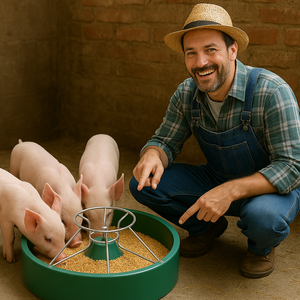 Máng ăn bổ sung cho heo con bằng vật liệu composite BMC bền chắc, độ cứng cao, tình trạng mới, máng ăn dắt đi bằng thương hiệu MUFA dùng cho chăn nuôi lợn - Product Image 4