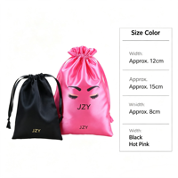 Sac à cordon en satin avec logo personnalisé, sac de rangement de luxe pour extensions de cheveux et perruques, emballage cadeau promotionnel, sac OEM avec étiquette privée