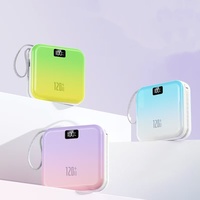 Batterie externe à dégradé de couleurs en promotion, personnalisable, charge rapide, mini chargeur portable, idéal comme cadeau, 15W 20W 10000mAh 20000mAh