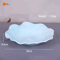 Bol en polyrésine fait main, écologique, durable, moderne, lavable, sûr pour les aliments, motif tourbillon bleu ciel aqua, pour salade, fruits, légumes, fête