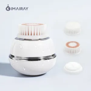 Wireless waterproof mini electric infrared led light facial deep pore cleansing brush face wash skin clean silicone brush