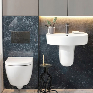 Toilette moderne de luxe en céramique de type P Réservoir encastré mural de style occidental Filigrane Bol P-Trap pour salle de bain Hôtels Parcs - Product Image 3