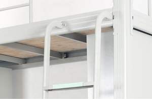 เตียงแฝดสำหรับผู้ใหญ่ผู้ใหญ่เตียงโลหะลอฟท์พร้อมบันไดตู้เก็บของชั้นวางหนังสือและโต๊ะ - Product Image 6