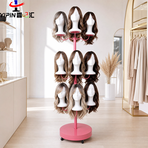 Présentoir de perruques sur pied en métal rotatif pour extensions de cheveux naturels, type mannequin - Product Image 3