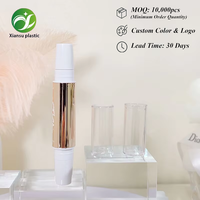 Tube de blush contour double tête minimaliste en gros avec capuchon rabattable, emballage cosmétique vide en plastique ABS personnalisé OEM/ODM 3,8g