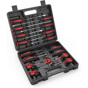 Jeu de tournevis magnétique 18 pièces <span class=keywords><strong>professionnel</strong></span> avec poignée ergonomique, 9 embouts Phillips et 7 embouts plats antidérapants pour réparation domestique - Product Image 2