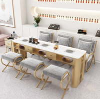 Ensemble table et chaise de manucure pour aspirateur de luxe léger Ensemble complet table de manucure simple double triple multifonctionnelle