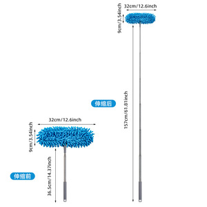 Plumero de Chenilla Flexible y Extensible para Limpiar Ventiladores de Techo con Cabezal de Microfibra Lavable con Agua - Product Image 2