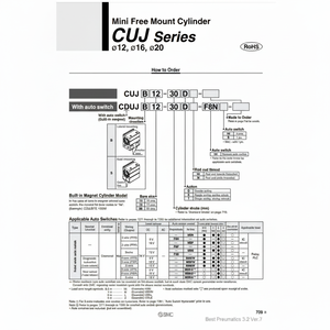Cilindro de montaje libre SMC Pneumatics, piezas neumáticas - Product Image 1