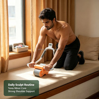Rodillo Abdominal Ergonómico para Ejercicios en Casa, con Rebote Automático, para Adelgazar la Cintura, para Hombres y Mujeres Adultos