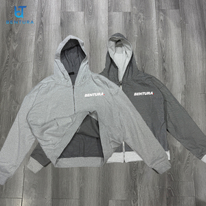 BENTURA Streetwear Manufacturer Designer Custom Double Layer <strong>Reversible</strong> Jacket Men High Quality Thick Oversized <strong>Zip</strong> up Hoodies - Product Image 1