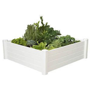Facile à assembler Pvc blanc Rectangle plantation légumes fleur rectangulaire en plastique <span class=keywords><strong>surélevé</strong></span> jardin Pvc jardinière boîtes - Product Image 2