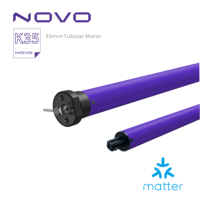 Moteur tubulaire horizontal électrique NOVO DC 35 mm pour stores enrouleurs zébrés de salon et balcon intérieurs