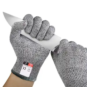 Los guantes de muñeca de punto resistentes a los cortes protegen las manos Guantes de trabajo de patio al aire libre y cocina