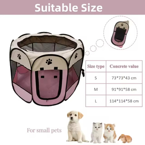 Recinto Pieghevole Classico per Gatti, Box Portatile Traspirante in Rete per Esercizio, Utilizzabile Interno/Esterno, Gabbia per Animali Domestici - Product Image 3