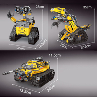 Robot de Control Remoto 3 en 1, Juguete de Construcción RC, Set de Aprendizaje STEM Technik, Robot Tanque Mecánico Dinosaurio, Bloques de Construcción Educativos para Ingenieros