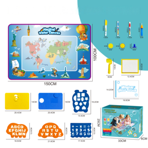 Tapete de Dibujo con Agua, Impreso con Mapa del Mundo, 150x100cm, Tela Gruesa, Portátil, Ligero, <span class=keywords><strong>Juego</strong></span> Interactivo para Niños Pequeños - Product Image 1
